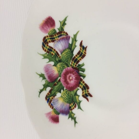 Crown Trent Vintage Scottish Thiste and Tartan Teacup and Saucer Fine Bone China - Picture 9 of 10